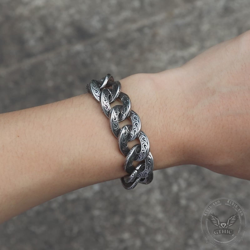 Vintage Carve Pattern Stainless Steel Bracelet