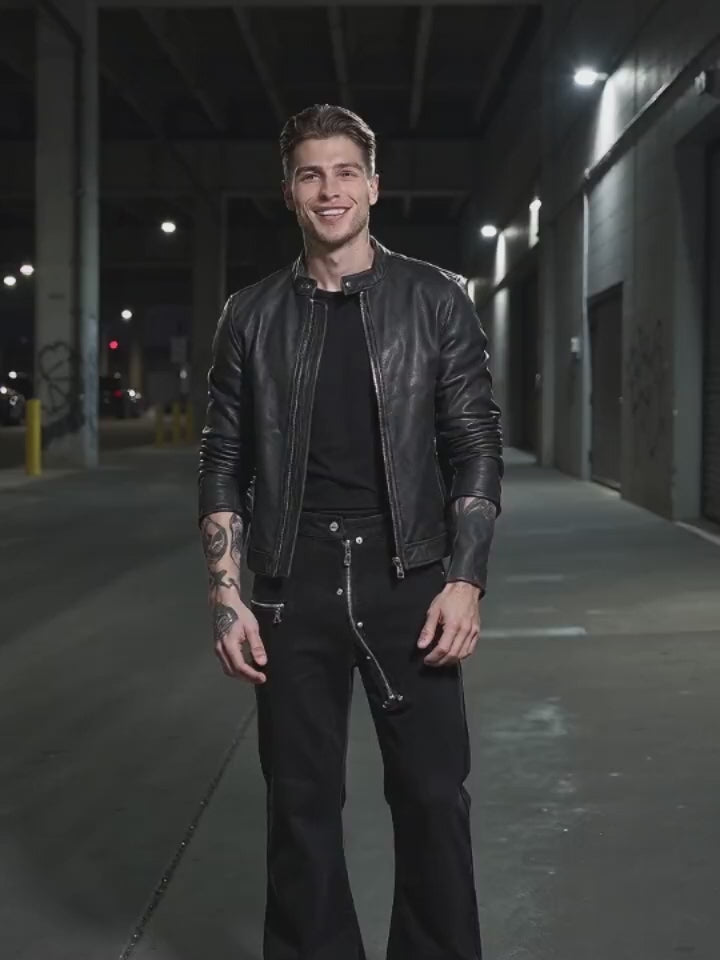 Pantalon Punk Homme en Coton Imprimé Crâne Patch