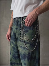 Hip-Hop Spiked Design Double Layer Alloy Pants Chain