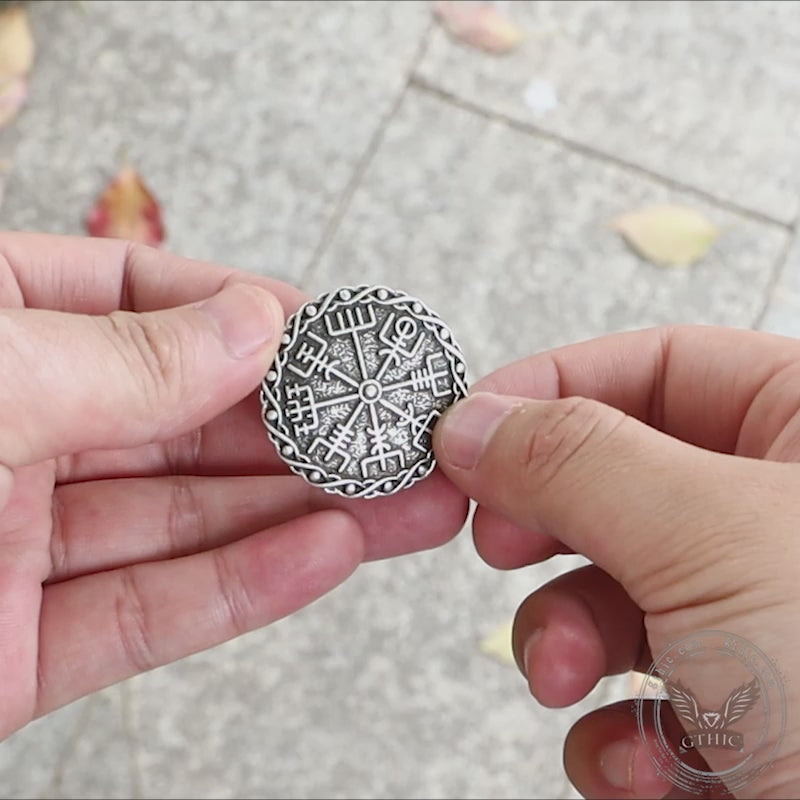 Vegvisir Viking Compass Alloy Brooch