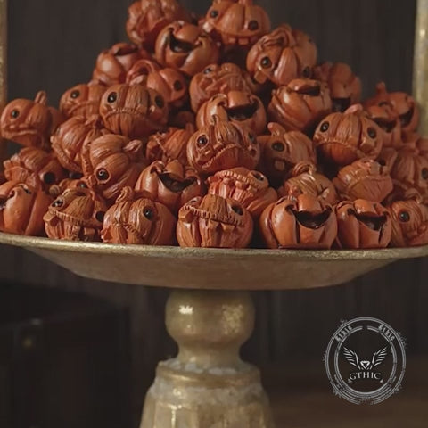Mini Pumpkin & Skull Set Halloween Resin Figurine
