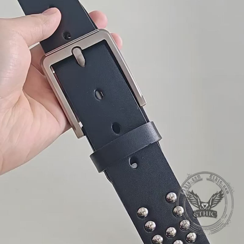 Fashion Y2K Rivet Colorful Rhinestone PU Leather Belt