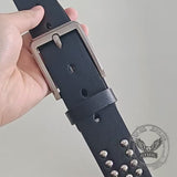 Fashion Y2K Rivet Colorful Rhinestone PU Leather Belt