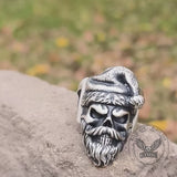 Sterling zilveren ring met schedel van de kerstman