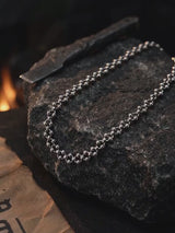Punk Cutout Bead Stainless Steel Clavicle Necklace