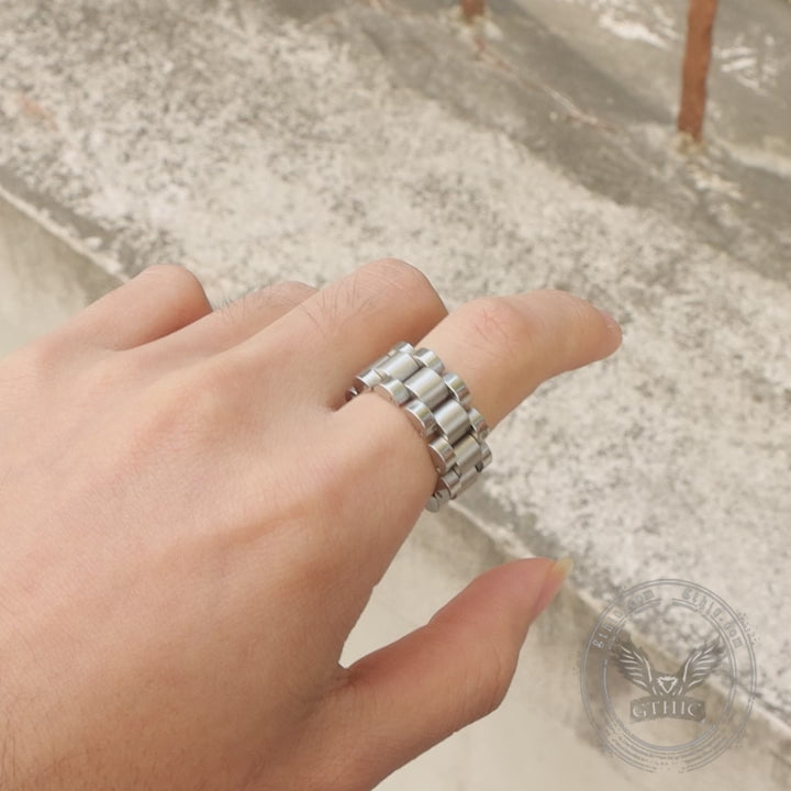 Minimalist Watch Chain Design Stainless Steel Ring