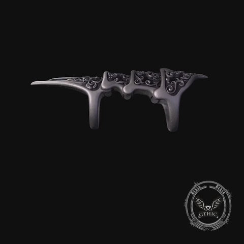 Gothic Filigree Sterling Silver Full Finger Armor Ring