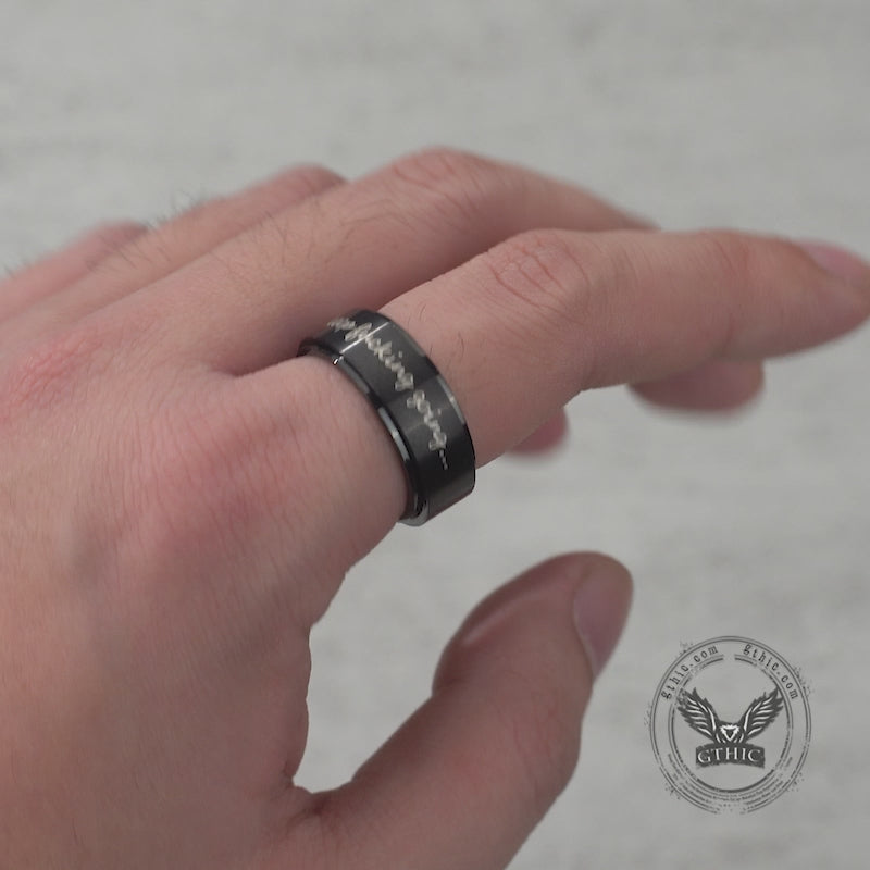 Simple Keep Fucking Going Spinner Stainless Steel Ring