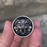 Sabeltandtijgerschedels Sterling zilveren ring