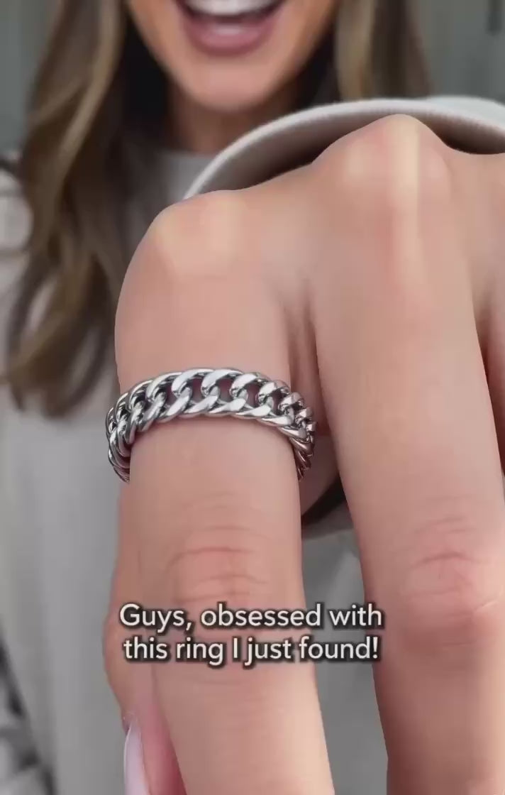 Minimalist Double Weave Chain Stainless Steel Ring