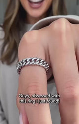 Minimalist Double Weave Chain Stainless Steel Ring