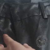 Punk Hip Hop Pleated PU Leather Baggy Pants