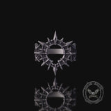 Vintage Spikes Sunburst Hollow Sterling Silver Ring
