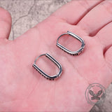 U Shaped Viking Runes Stainless Steel Earrings