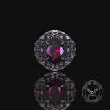 Gothic Skull Crossbones Sterling Silver Gem Ring