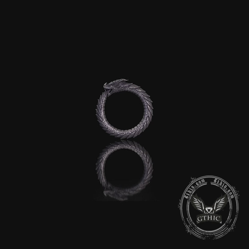 Punk Ouroboros Snake Sterling Silver Ring