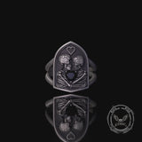 Till Death To Us Part Sterling Silver Heart Gem Couple Ring