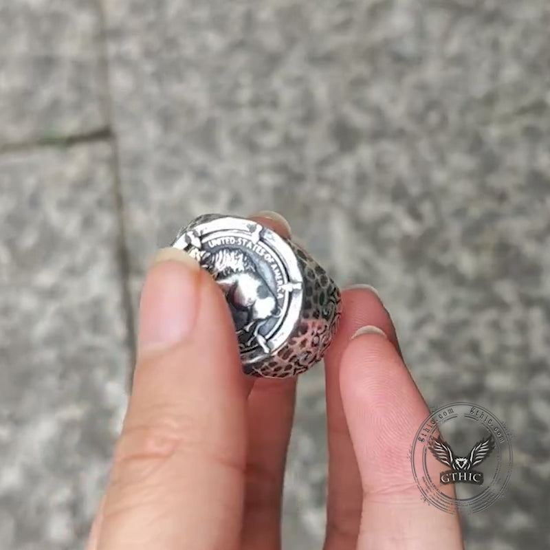 Customizable Buffalo Nickel Coin Sterling Silver Ring