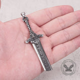 Viking Broken Sword Stainless Steel Amulet Pendant