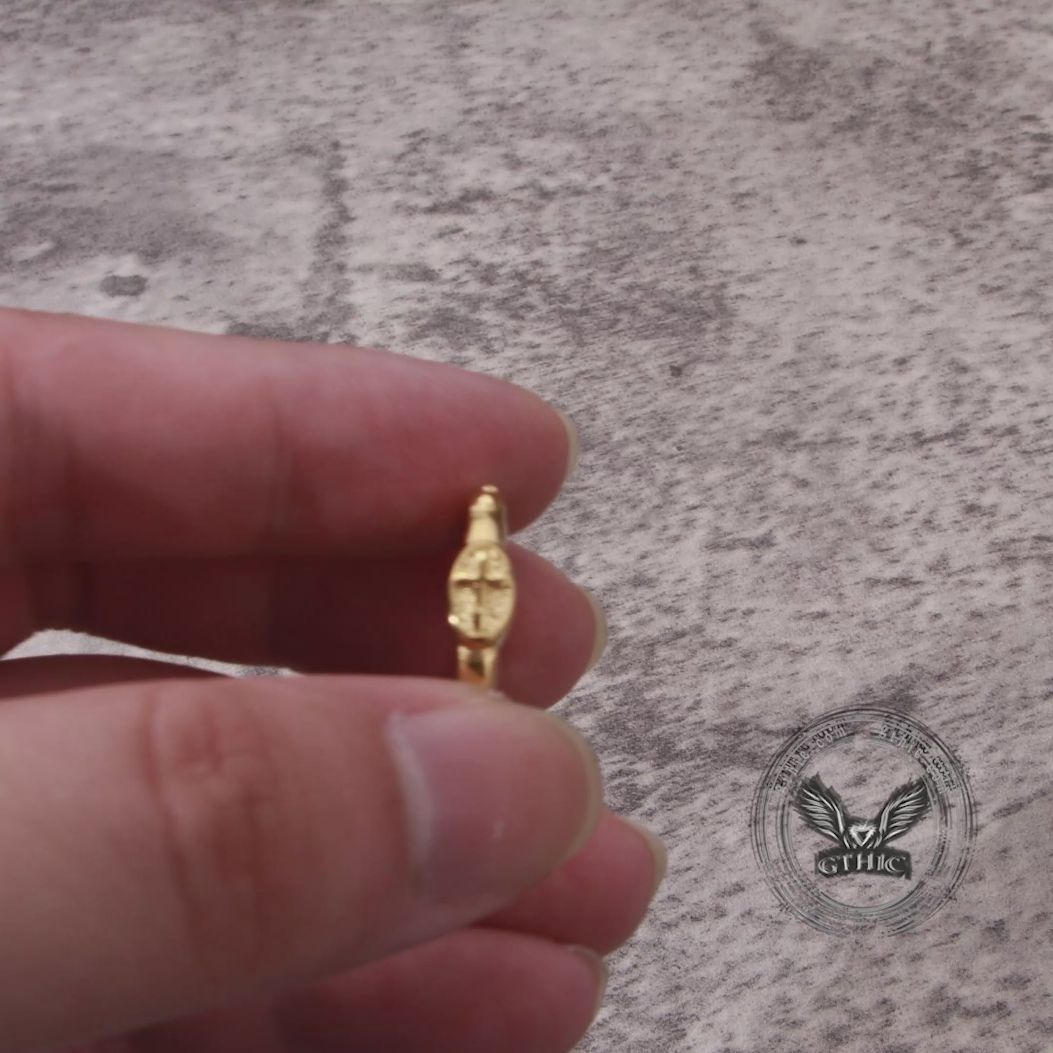 Vintage Cross Pattern Stainless Steel Christian Ring