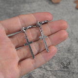 Vintage Cross Stainless Steel Dangle Earrings