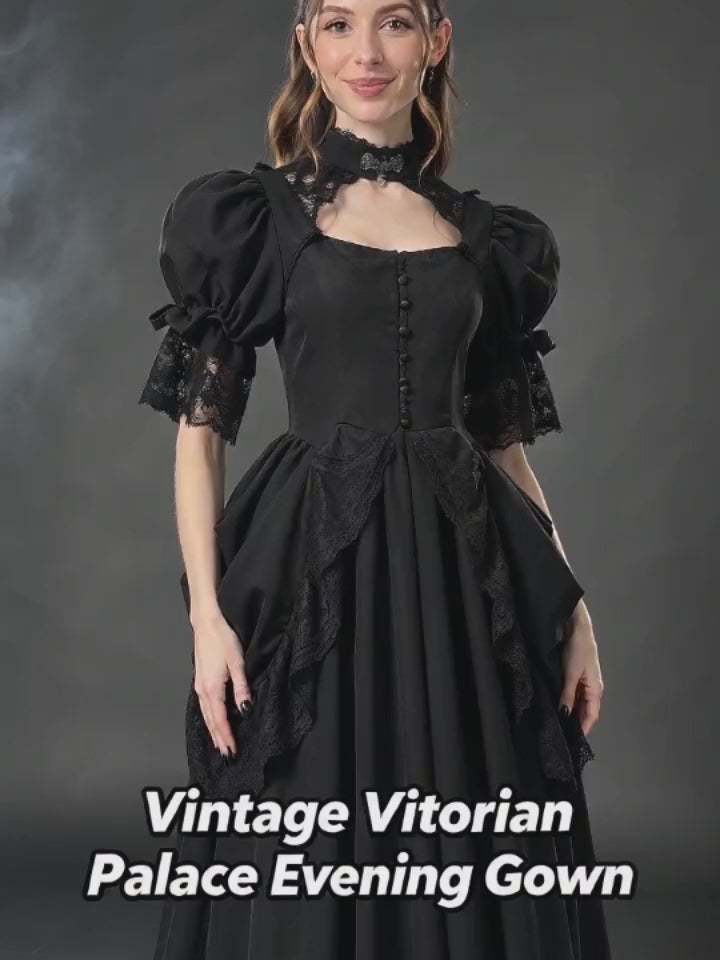 Vintage Victorian Palace Evening Gown Long Dress