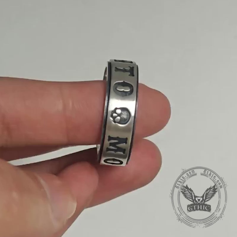Memento Mori Letters Skull Sterling Silver Ring
