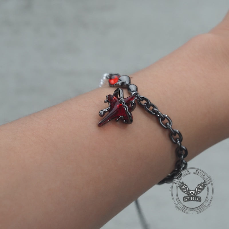 Gothic Thorns Four-Pointed Star Alloy Bracelet