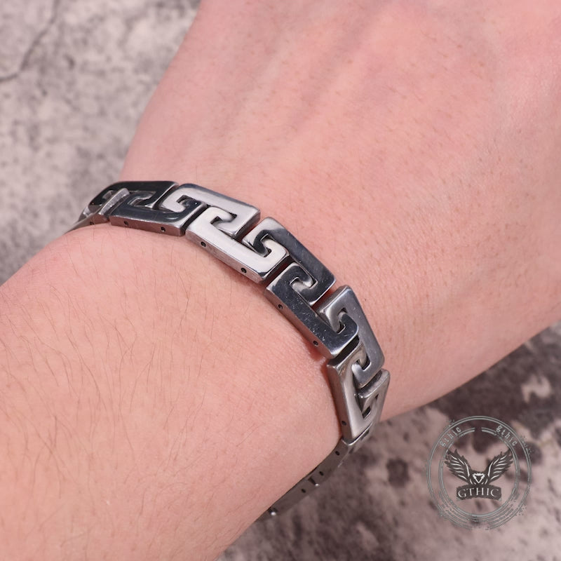 Punk Great Wall Pattern Stainless Steel Bracelet