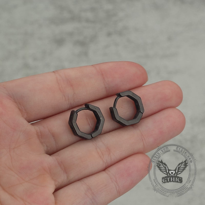 Geometric Hollow Cross Stainless Steel Earrings