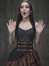 Gothic High-Waisted Tiered Ruffle Pirate Skirt