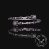 Gothic Skull Bone Sterling Silver Open Bracelet