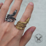 Vintage Coiled Chinese Dragon Stainless Steel Ring