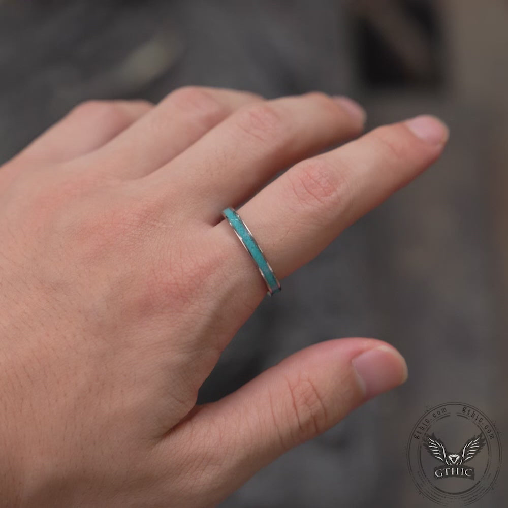 3mm Turquoise Band Titanium Ring