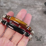 Vintage Splicing Tiger Eye Stainless Steel Bracelet