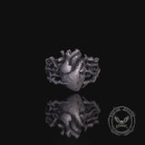 Gothic Anatomical Heart Thorns Sterling Silver Ring