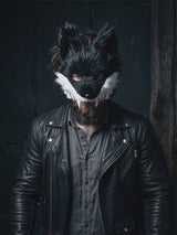 Halloween Cosplay Faux Fur Half Face Fox Mask