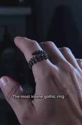 Centipede Stainless Steel Gothic Vertebrae Ring