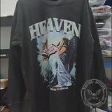 Vintage Heaven Print Cotton Skull Sweatshirt