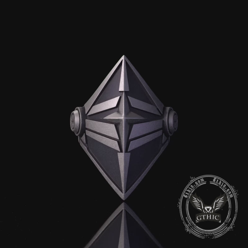 Punk Diamond-Shaped Shield Star Sterling Silver Ring