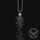 Octopus Skull Gothic Sterling Silver Pendant
