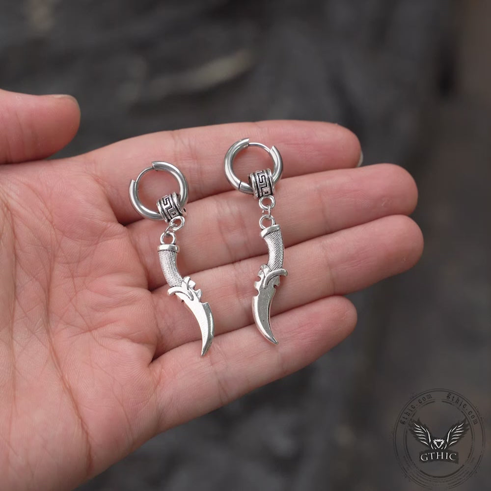 Vintage Dagger-Shaped Stainless Steel Earrings