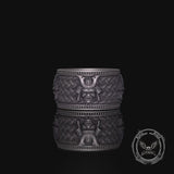 Vintage Samurai Warrior Sterling Silver Band Ring