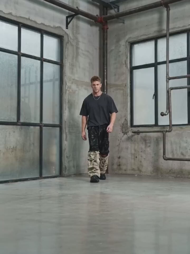 American Wasteland-Style Faux Two-Piece Cargo Pants