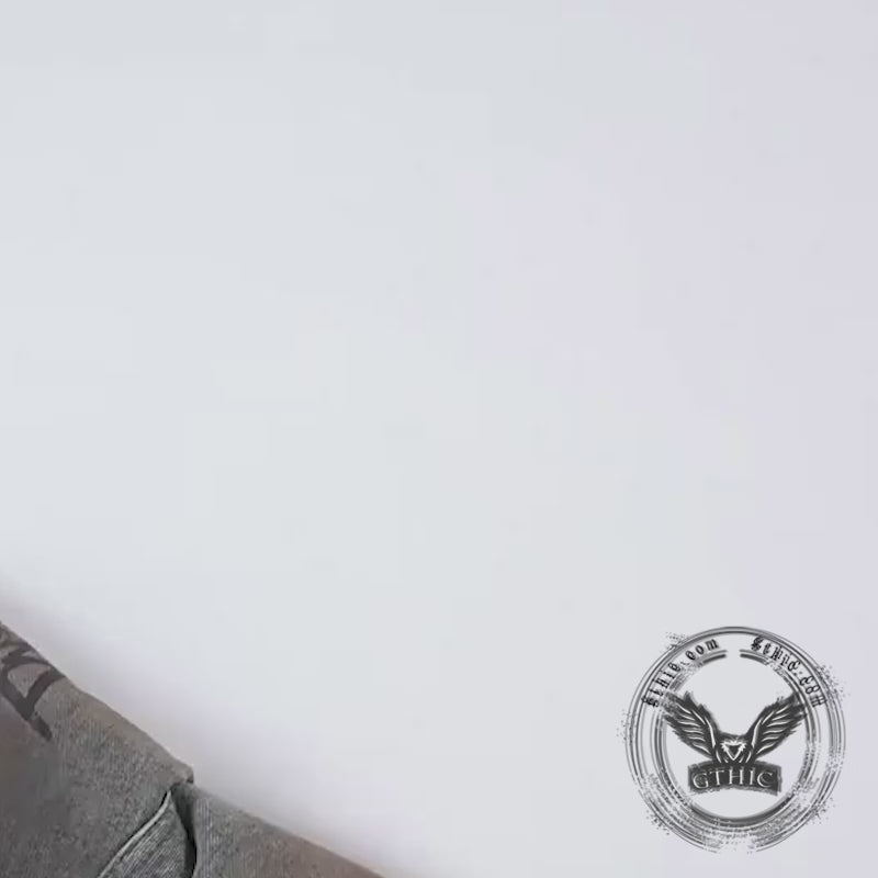 Pantaloni punk da uomo in cotone con stampa teschio patch