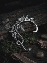 Punk Flying Dragon Stainless Steel Ear Cuff Earrings