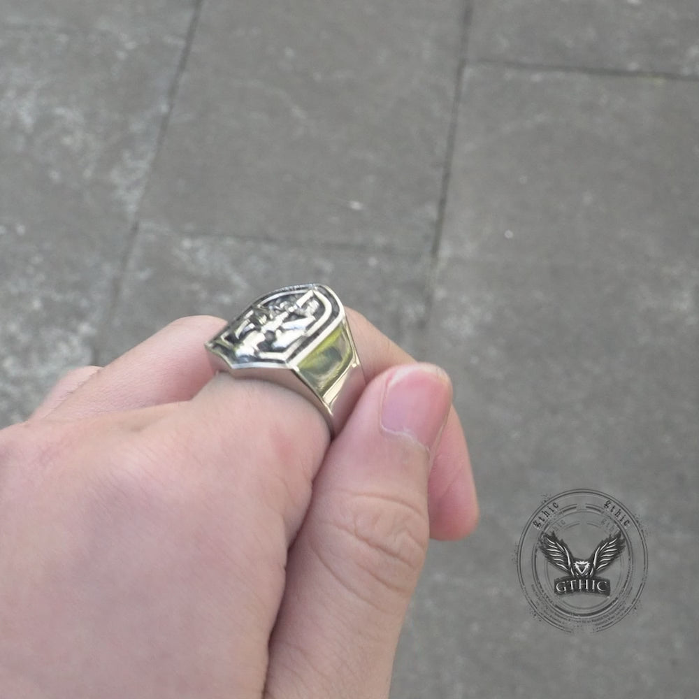 Vintage Knights Templar Crusade Stainless Steel Ring