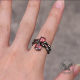 Water Drop Alloy Open Gothic Ring