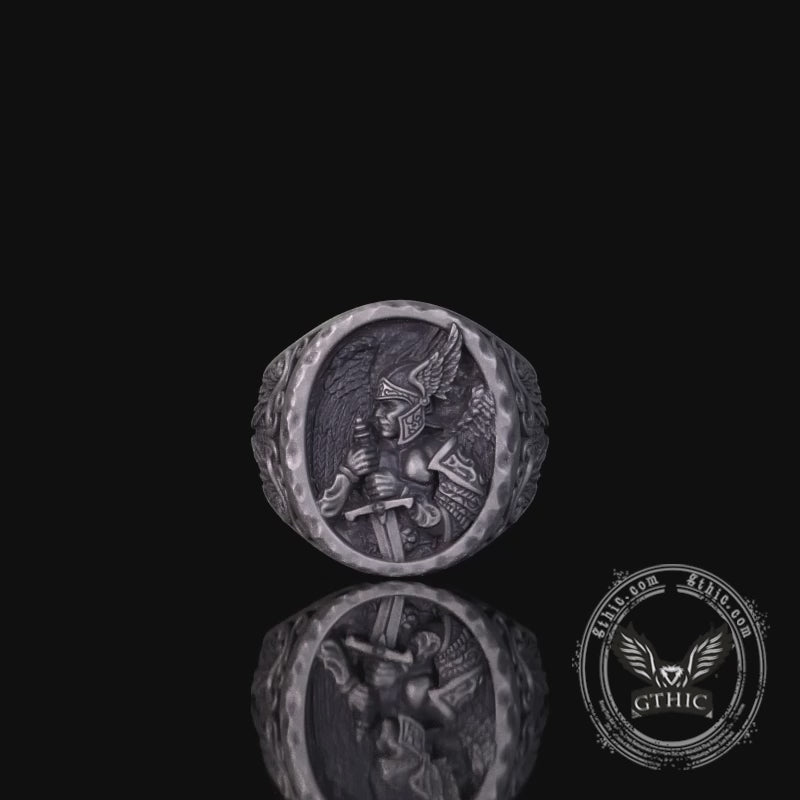 Valkyrie Warrior Winged Knight Sterling Silver Ring