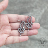 Pendientes de acero inoxidable con forma de serpiente enrollada